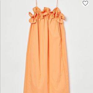 H&M Orange Ruffle Trimmed Dress